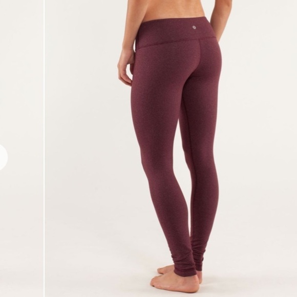 Lululemon Wunder Under Tonka Stripe Bordeaux Drama/Bordeaux Drama Size 2 - Picture 2 of 12